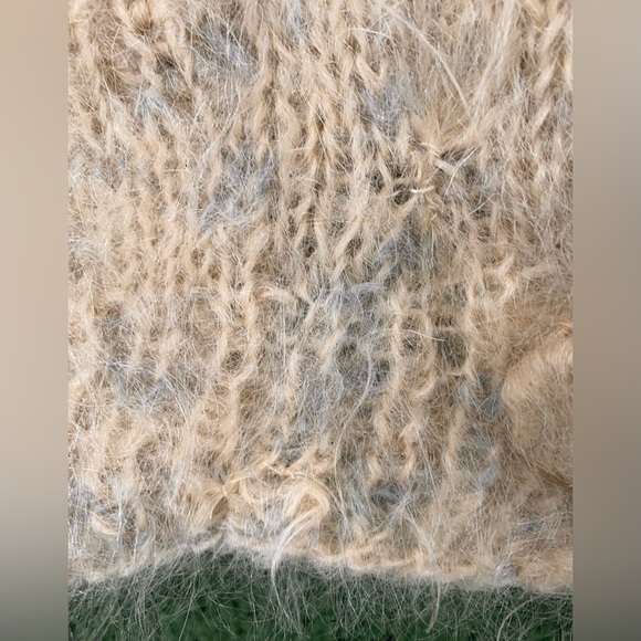 Vintage 70’s Handmade Shaggy Mohair Blend Cardigan Sweater Women’s Size Medium - Picture 5 of 10